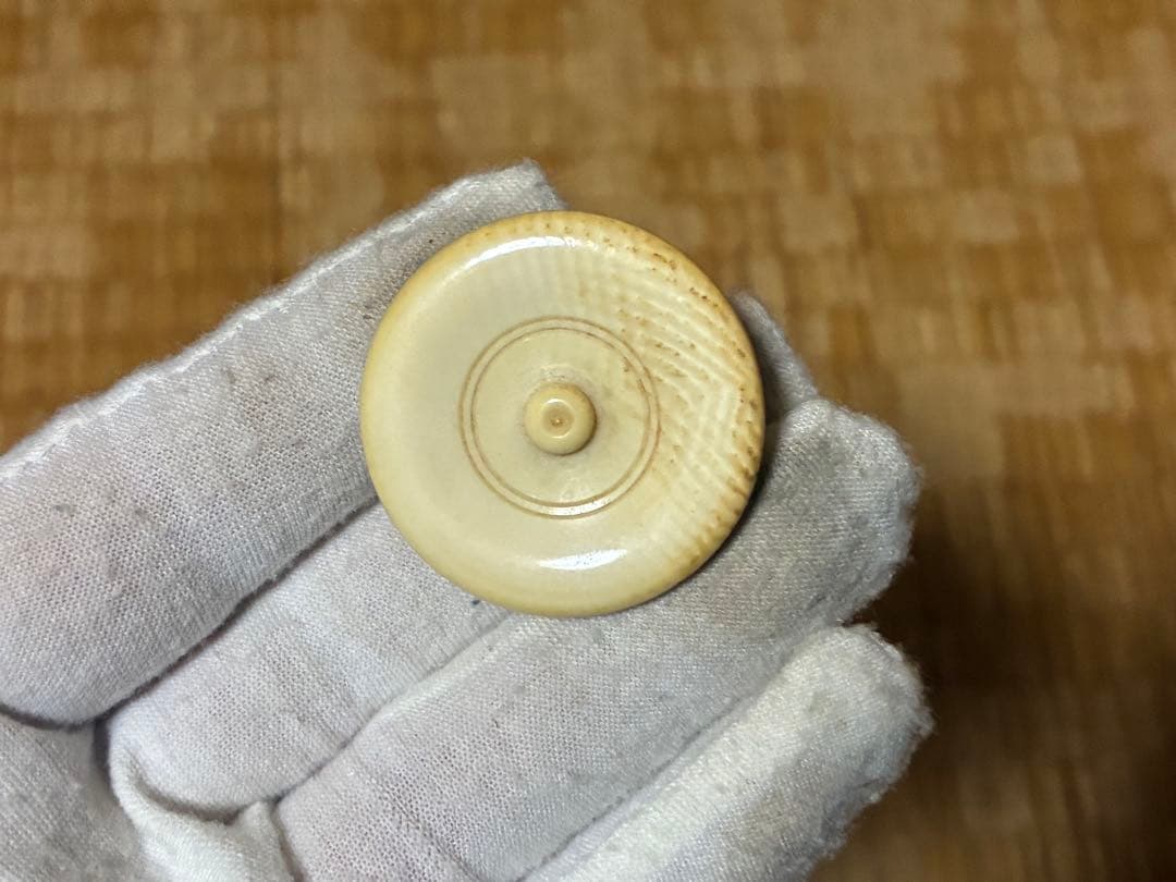 古陶器 飴釉 円筒形 茶入 木箱入 印あり 煎茶道具