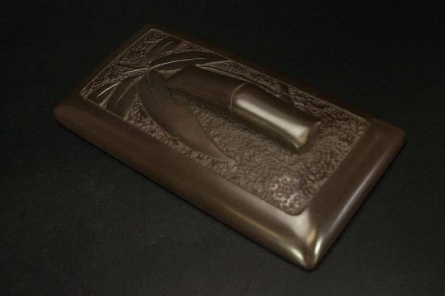 文房四宝 赤間硯石 昭竜山作 共箱 未使用(ZE618)