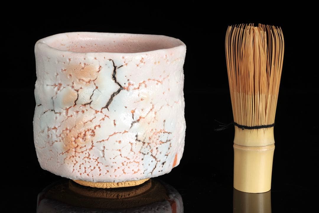 美濃焼名工 加藤健 志野茶碗 箱付 源九郎窯 茶道具 抹茶碗 古美術 骨董品