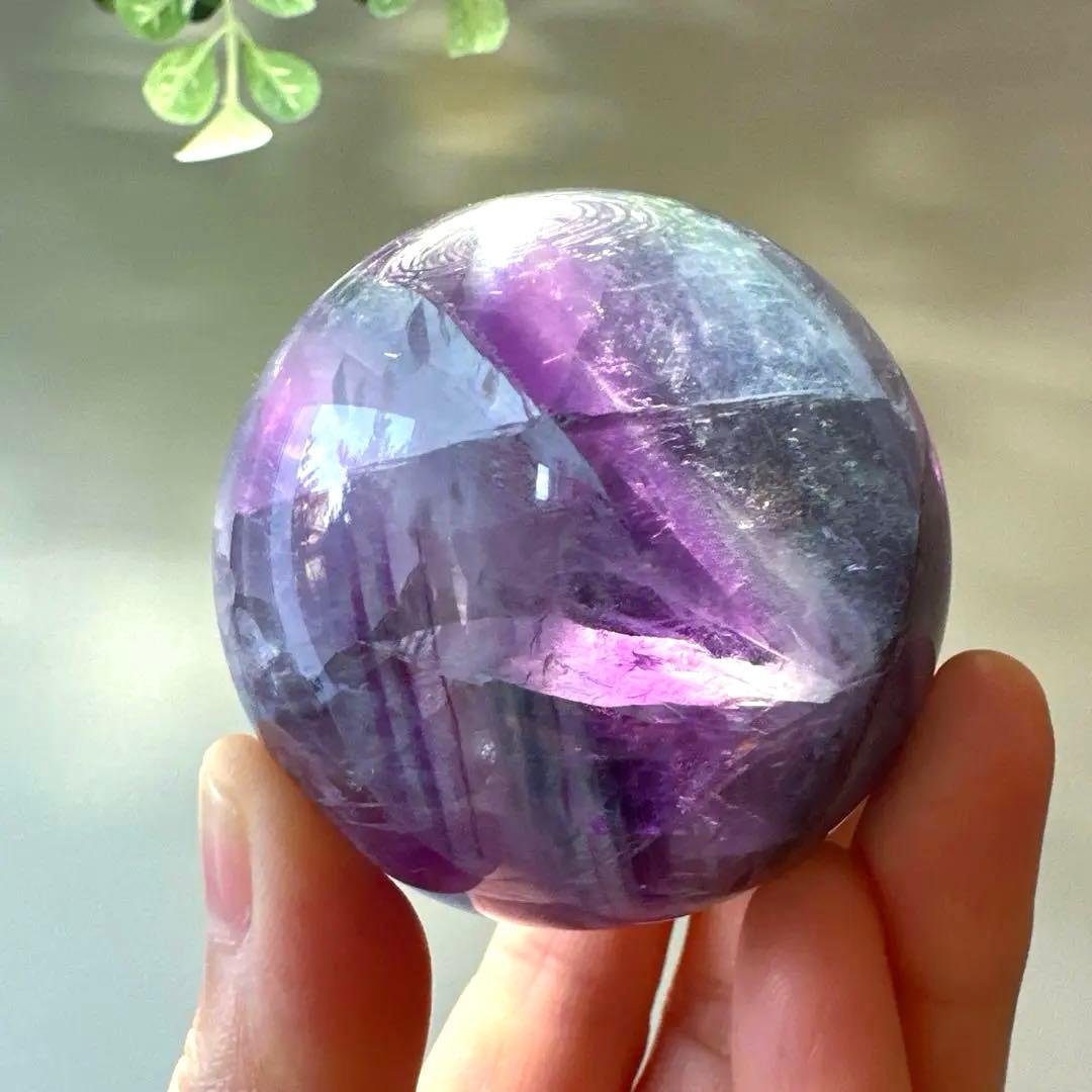 フローライト　スフィア　レインボーフローライト　5.5㎝　パープルフローライト