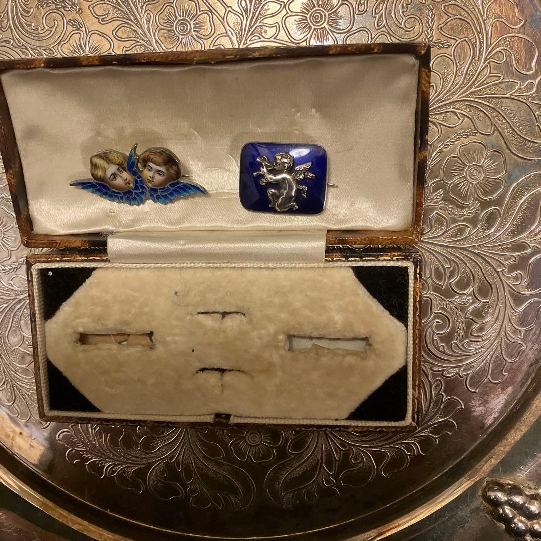 アンティーク　ジュエリー　ケース 茶色