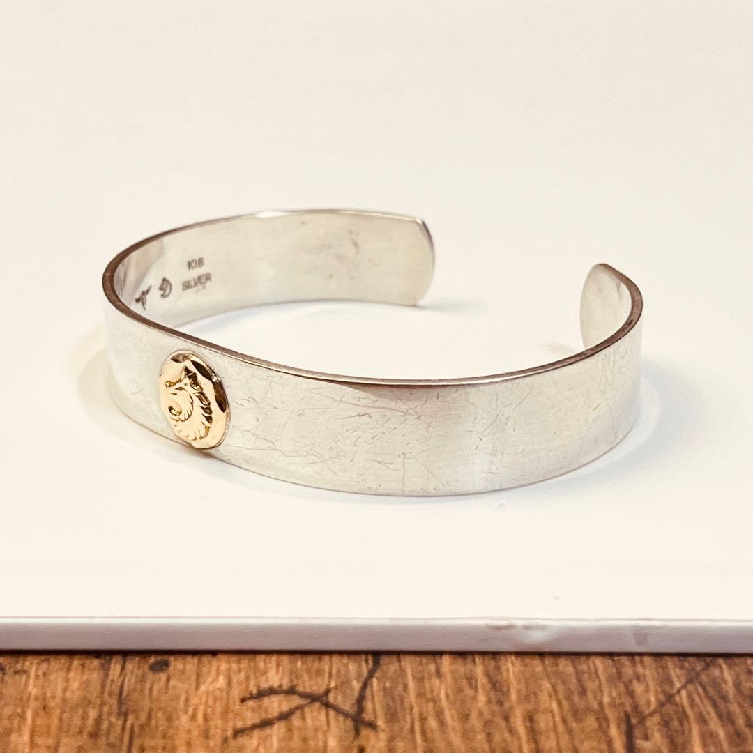 TADY&KING SV925 K18 平打ちバングルGPウルフ 平打ち