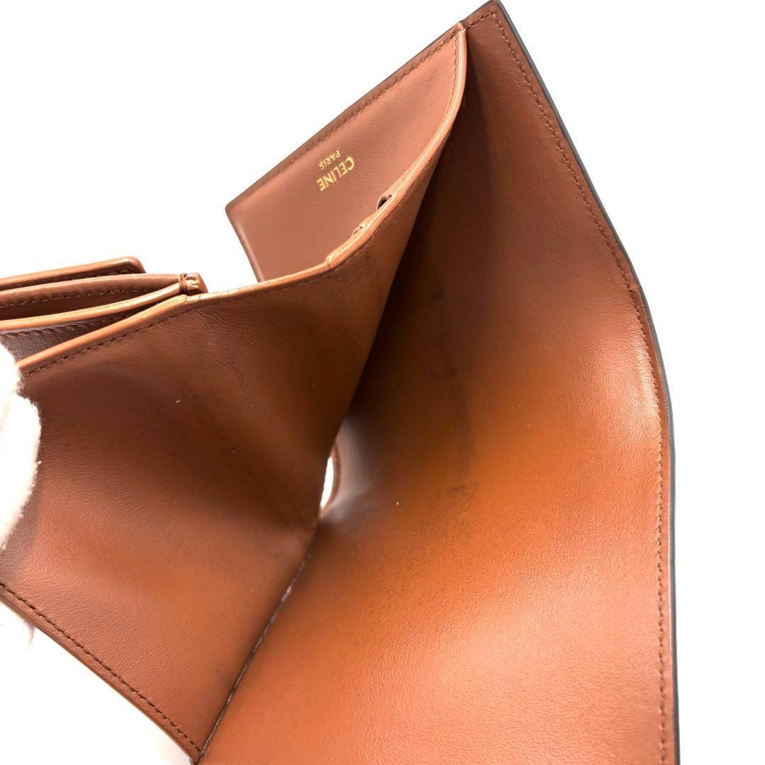 【現行品・極美品】セリーヌ スモール トリフォールドウォレット16 セーズ 茶