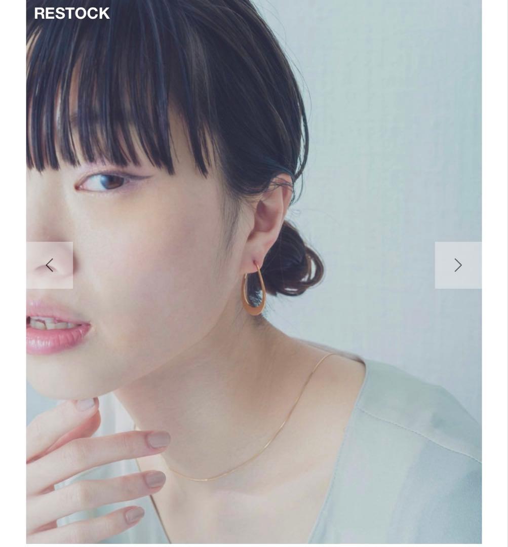 ete イエローゴールド フープピアス