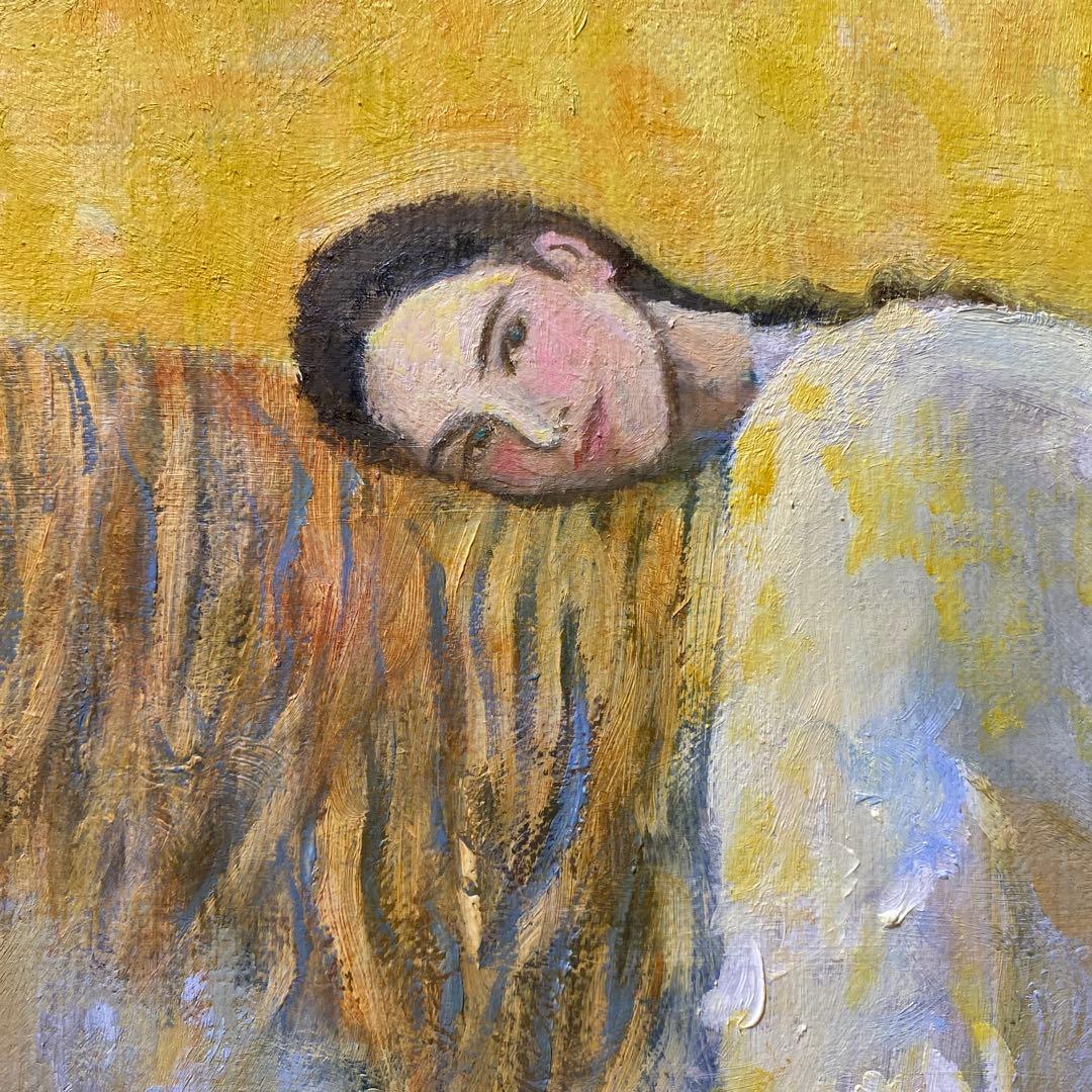 白馬と女性 F25 絵画 油彩画 風景画 人物画