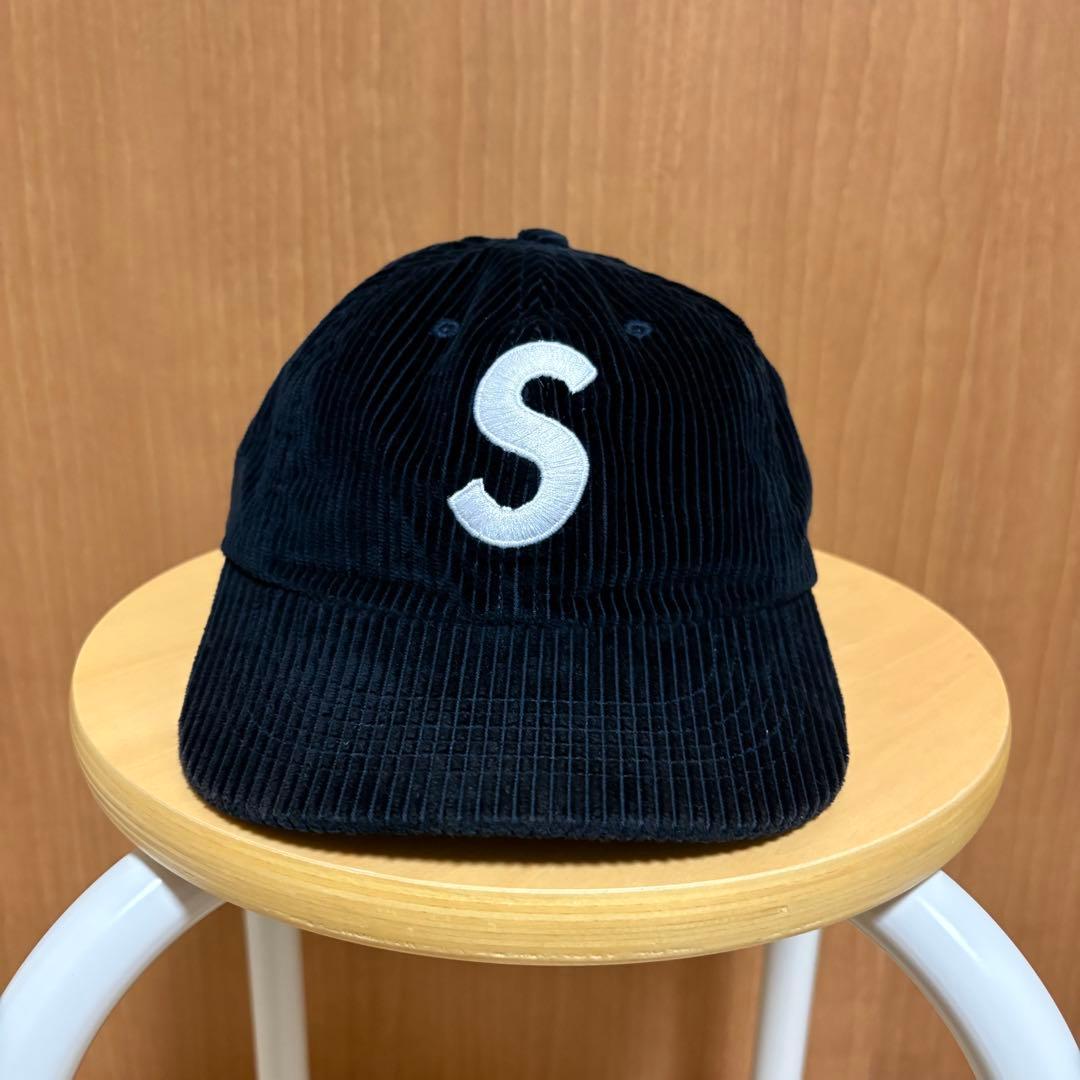 シュプリーム　SUPREME Sロゴ　キャップ　ネイビー　紺　コーデュロイ