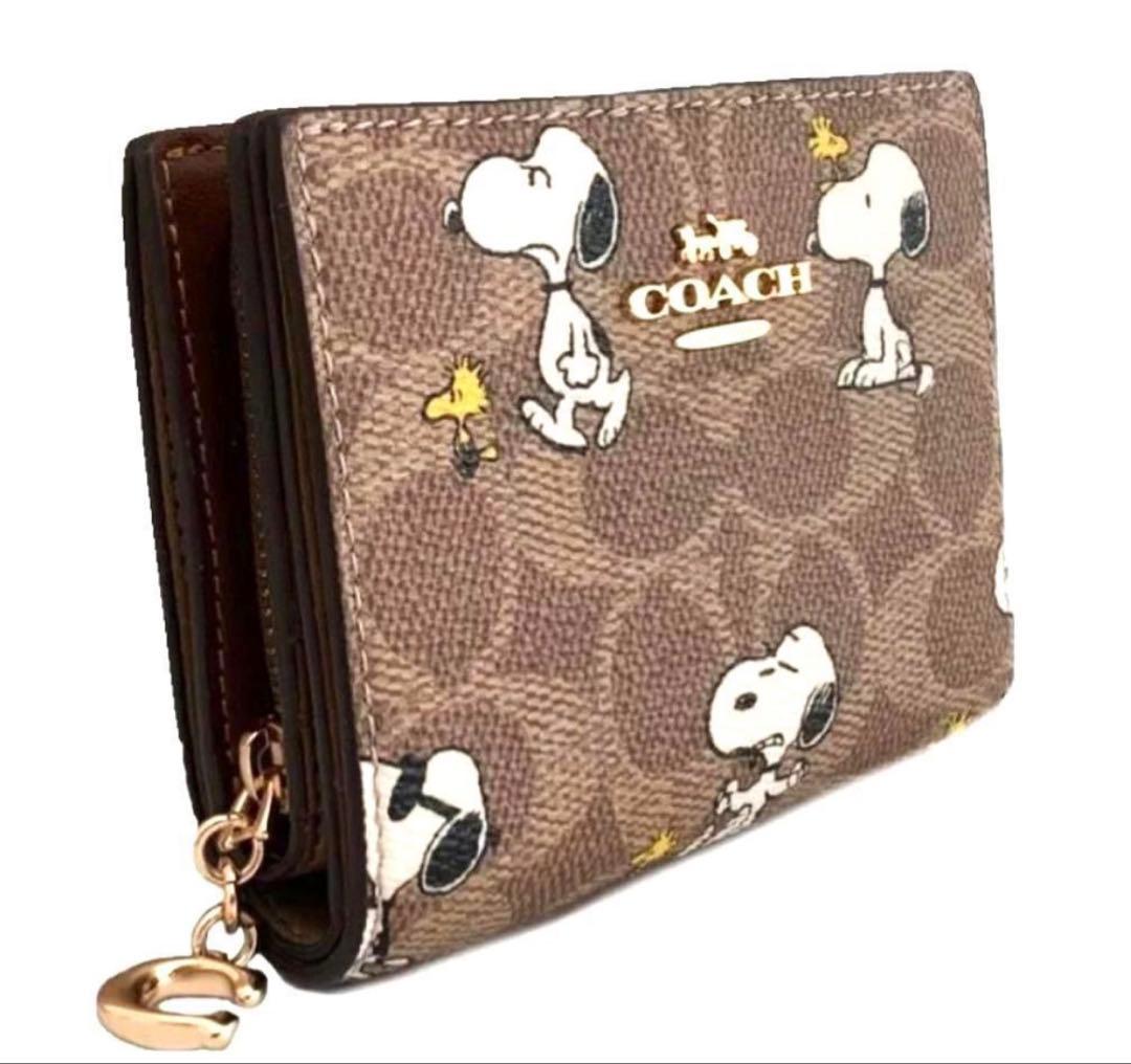 国内未入荷.COACH X PEANUTS 新作 スナップ ウォレット二つ折財布