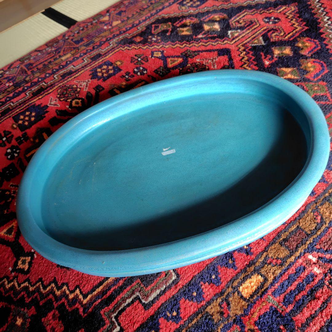 水盤　大型水盤　横幅６３㌢　楕円　華道具　華展用　嵯峨御流　池坊　小原流