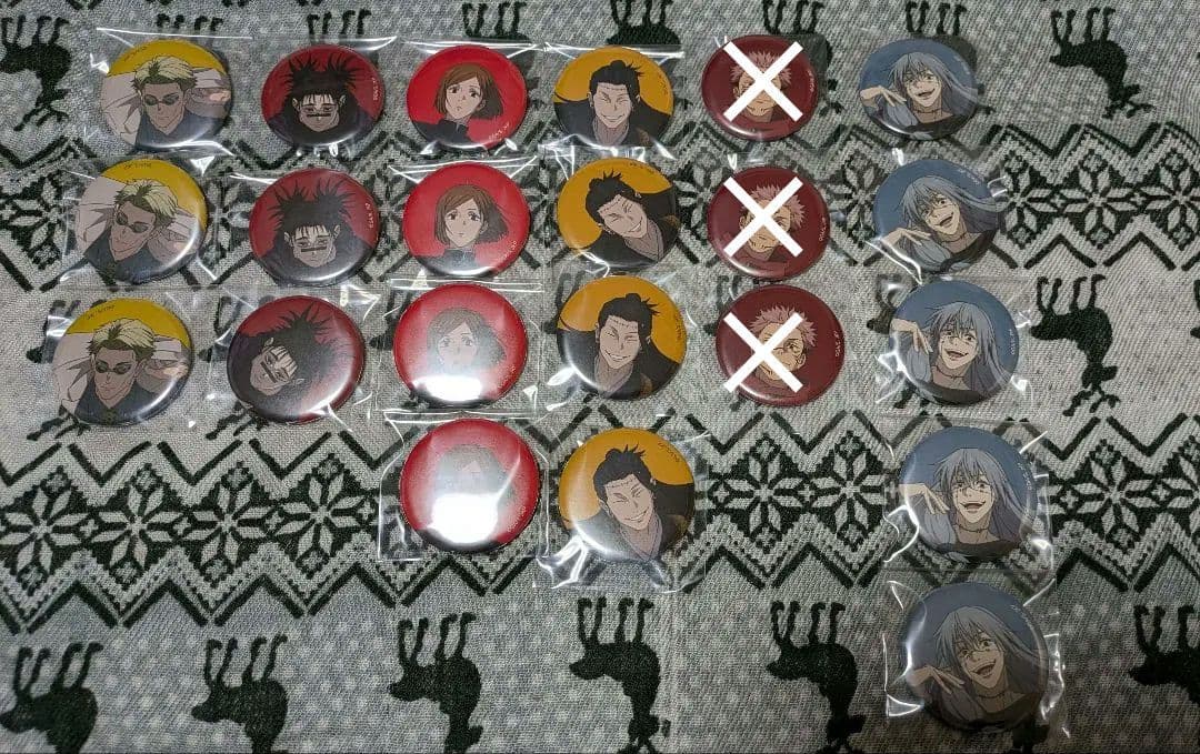 アニメーション呪術廻戦展・渋谷事変缶バッジ19個 虎杖七海釘﨑脹相他