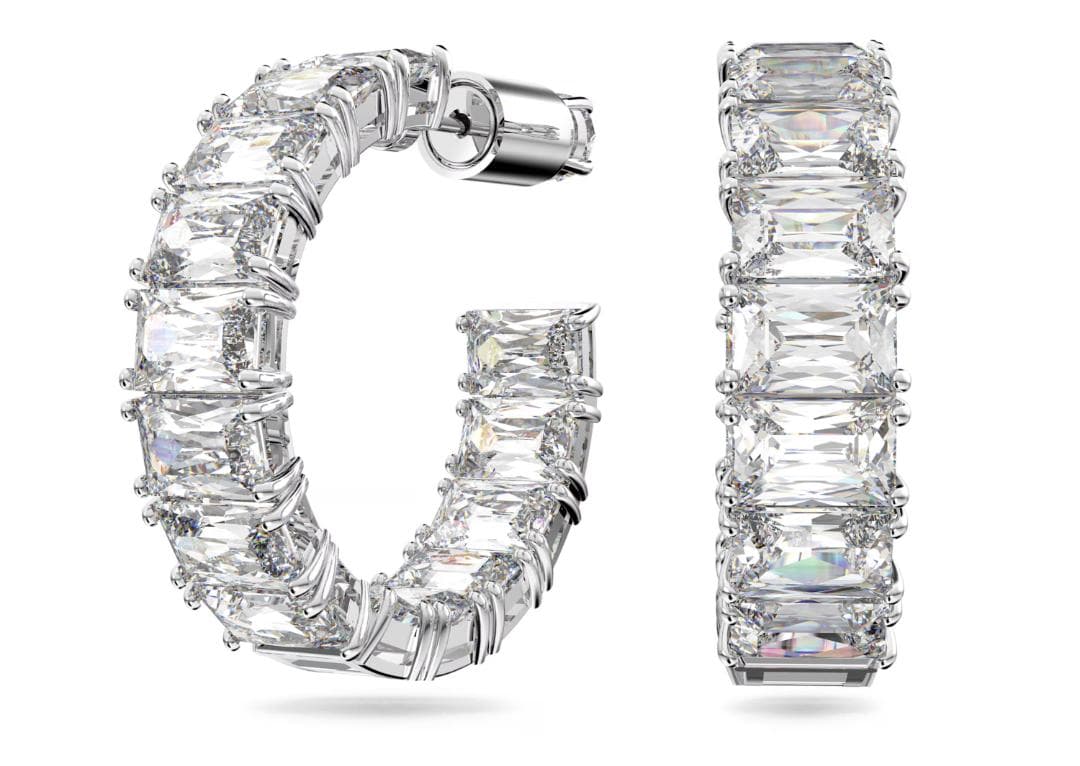 ペコ　スワロフスキー Swarovski Matrix フープピアス