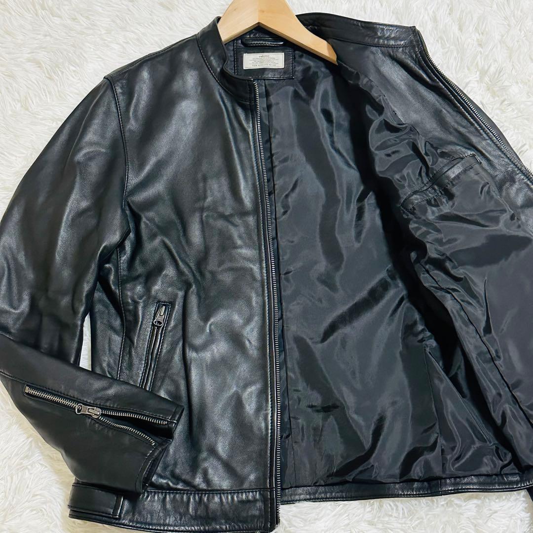 美品 希少L ジャーナルスタンダード ラムレザー シングルライダースジャケット