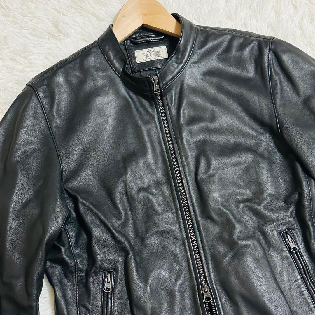 美品 希少L ジャーナルスタンダード ラムレザー シングルライダースジャケット