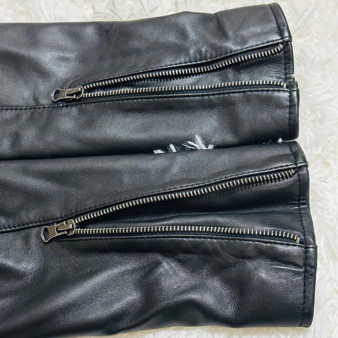 美品 希少L ジャーナルスタンダード ラムレザー シングルライダースジャケット