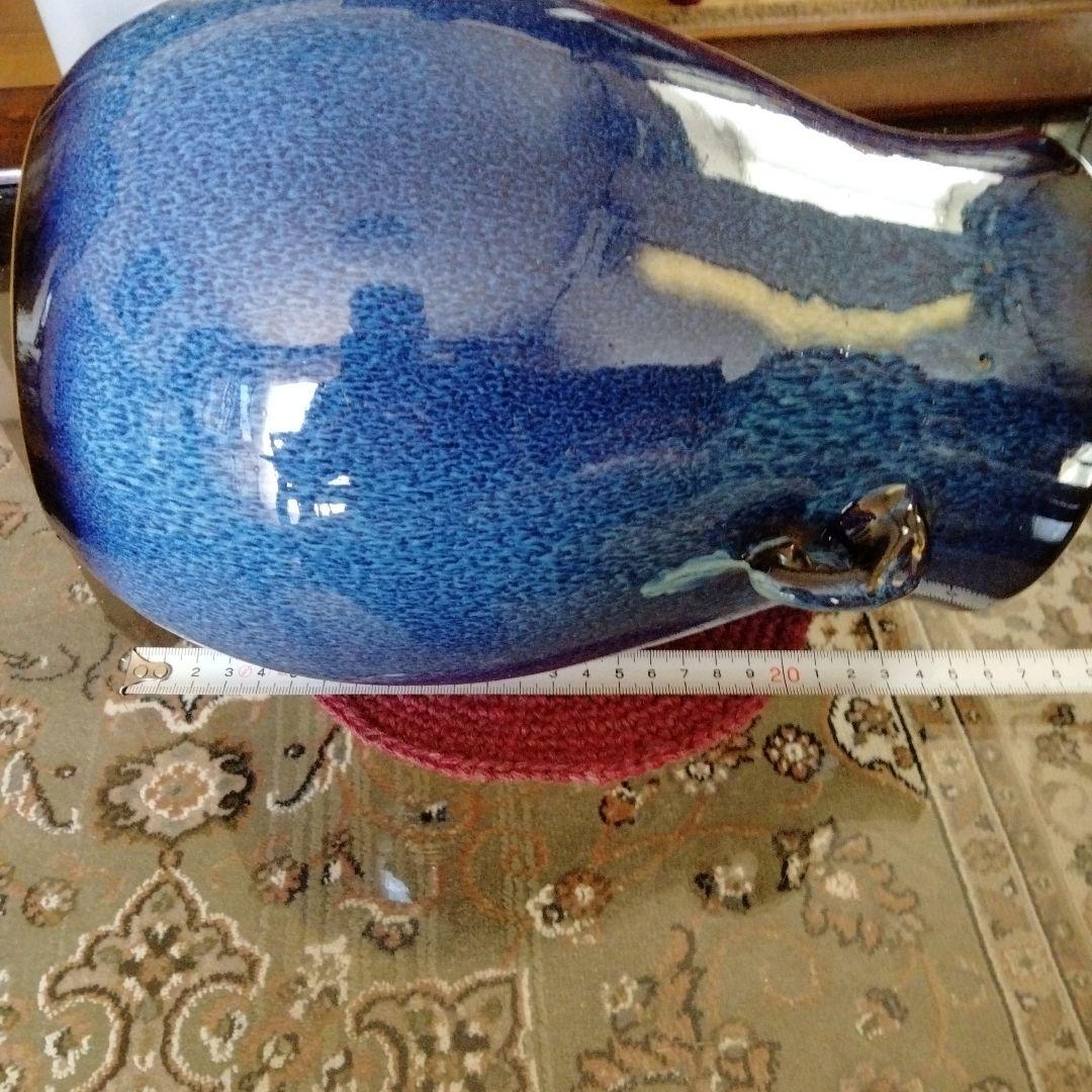 中国骨董【 鈞磁窯変象耳尊、礼器花瓶】陶磁器名品貴重希少在銘あり大変縁起の良い物