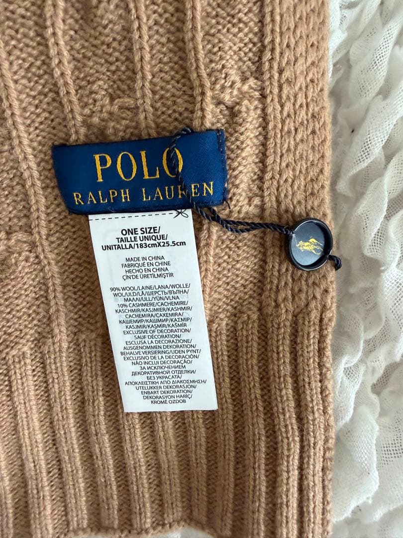 新品タグ付き　Polo Ralph Lauren ベージュ マフラー ポロベア