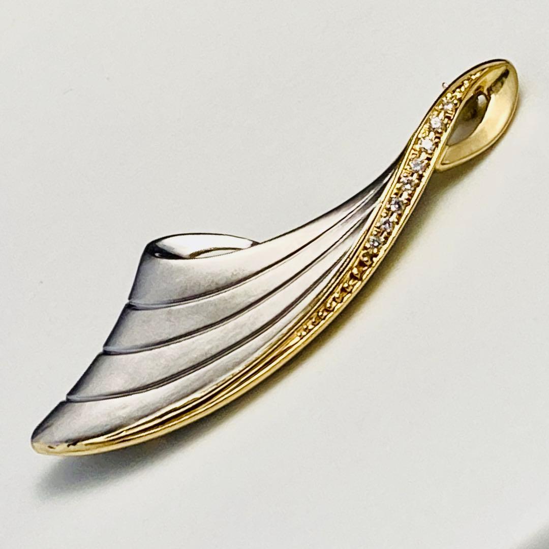 pt900．k18．ダイヤ入り、ペンダント、ブローチ、No.421.