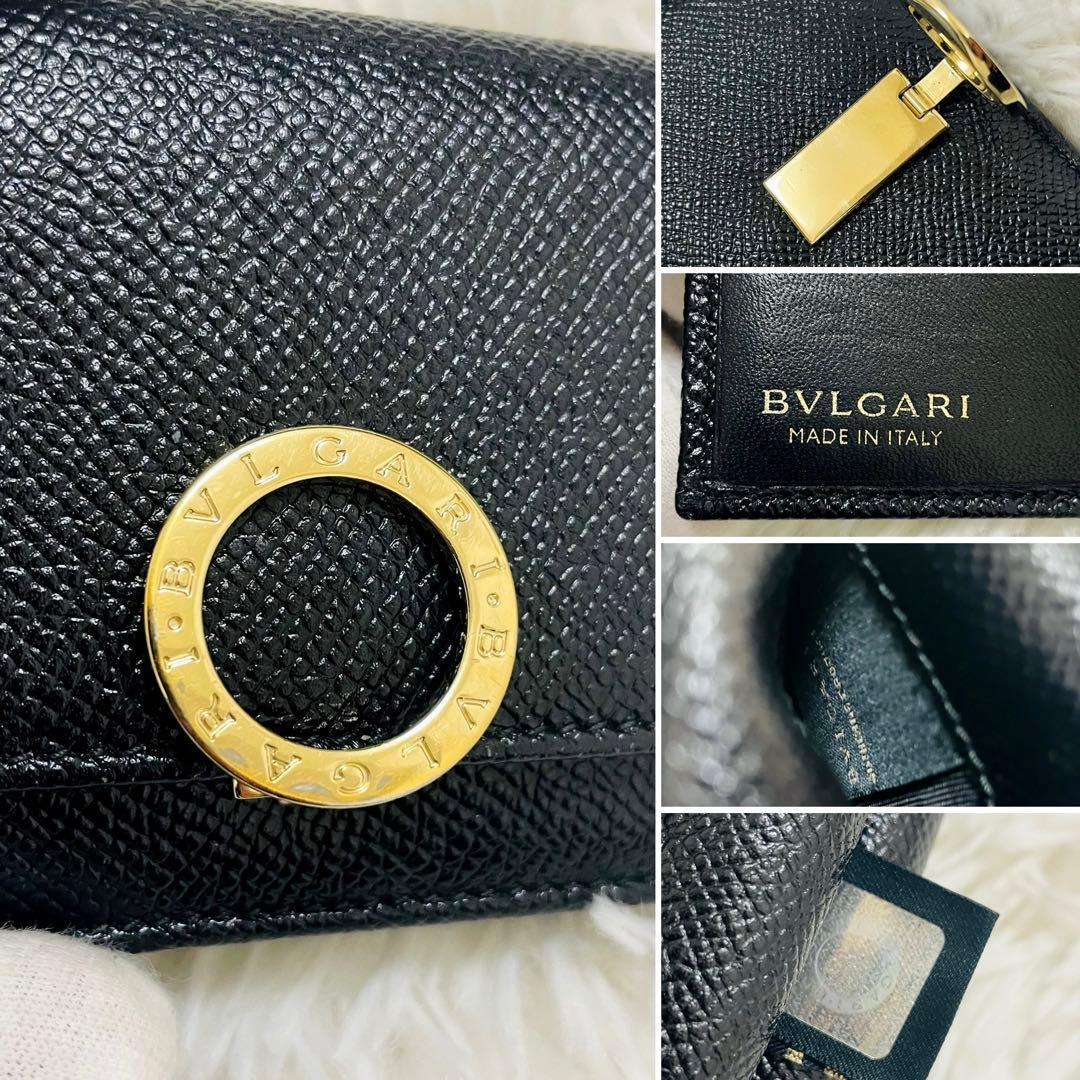 極美✨付属完備✨BVLGARI 三つ折り財布 ビーゼロワン レザー ブラック