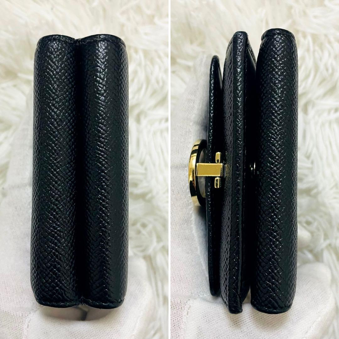 極美✨付属完備✨BVLGARI 三つ折り財布 ビーゼロワン レザー ブラック