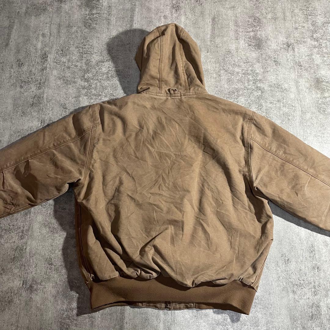 90-00sUSA古着アクティブジャケットダック生地キャラメル色Lサイズフェード
