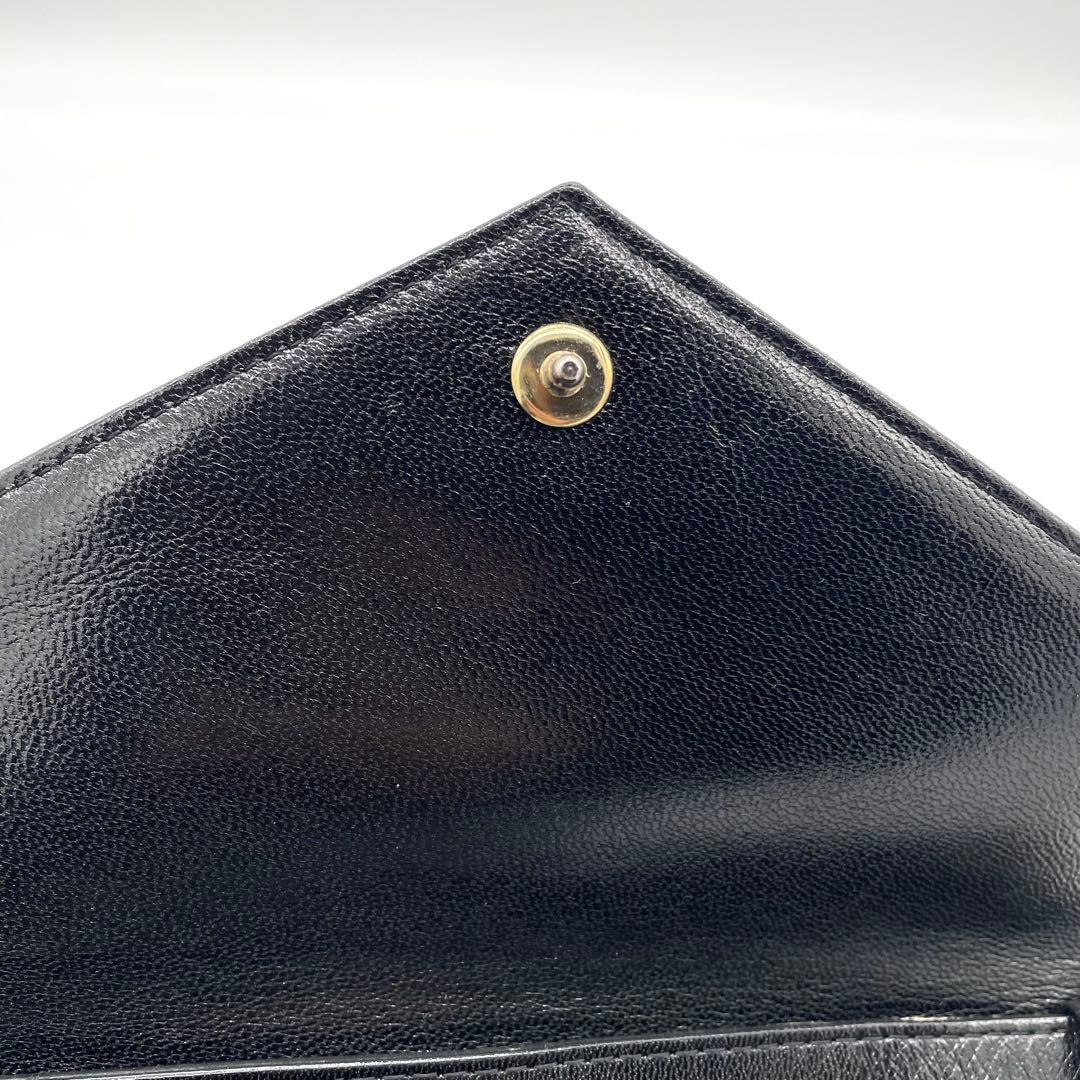 【極美品】イヴサンローラン　ショルダーバッグ　カサンドラロゴ　リザード　黒