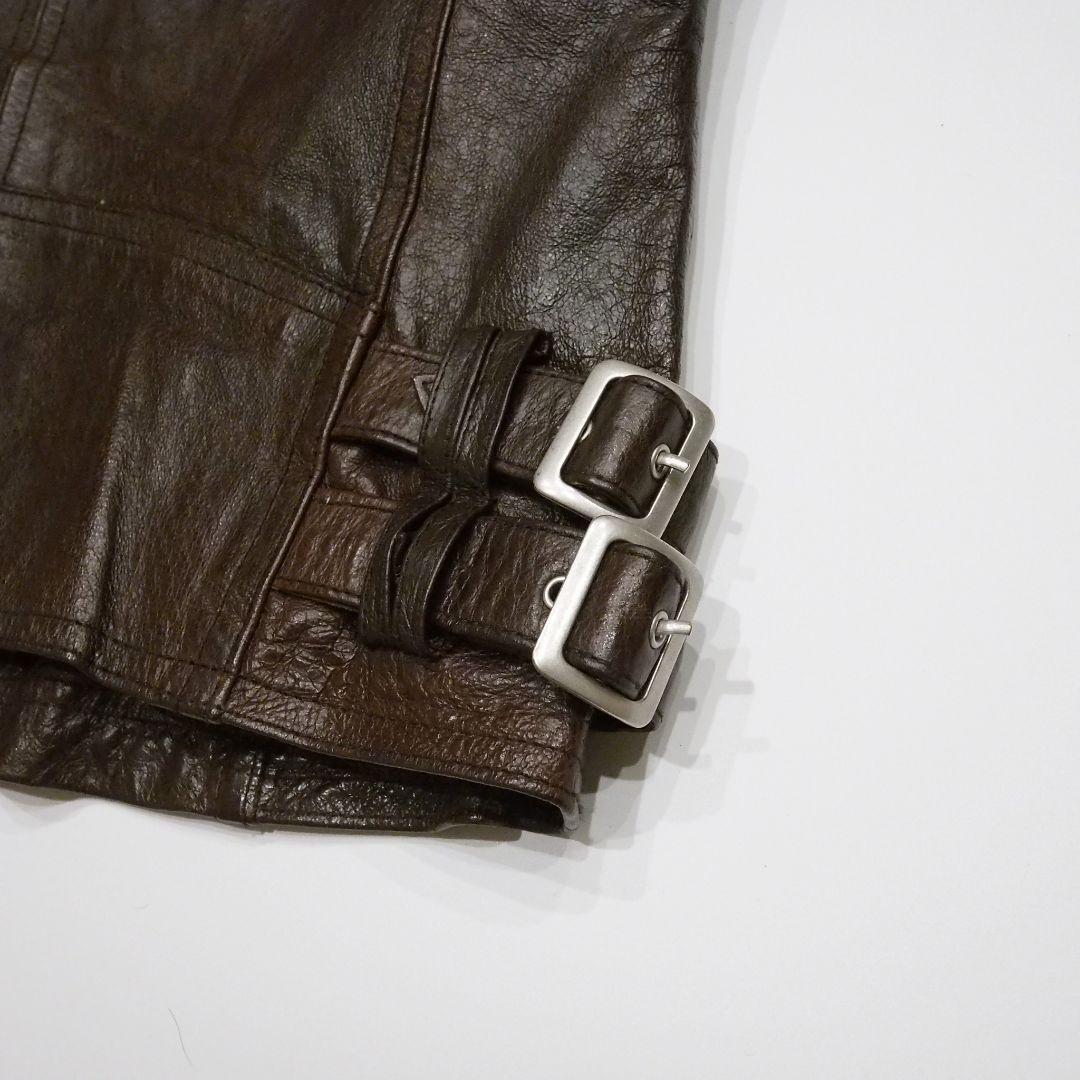 A.S.M シングルライダースジャケット 2way ファー付き 本革 48