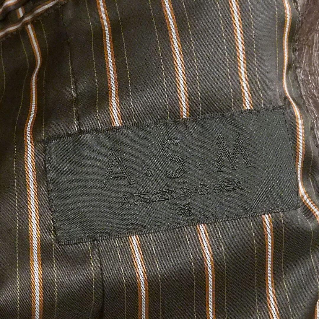 A.S.M シングルライダースジャケット 2way ファー付き 本革 48