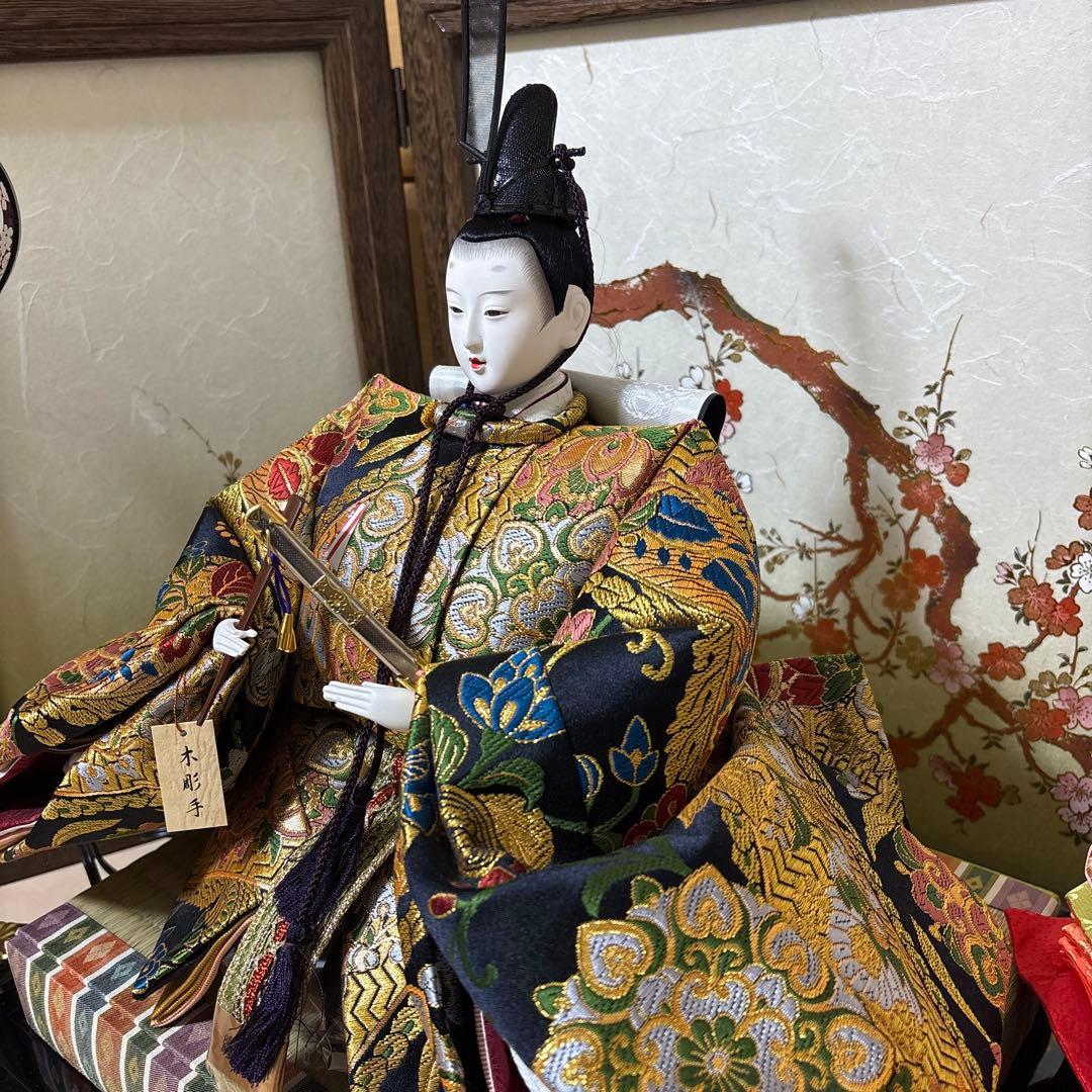 雛人形 お道具一式 京都西陣 親王飾り 屏風なし
