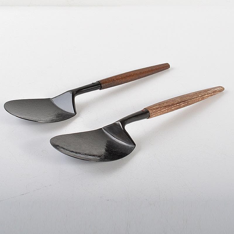 茶道具　金工師　木村清五郎　宗禅　桑柄　炉用　灰匙　共箱　2点　C　6172