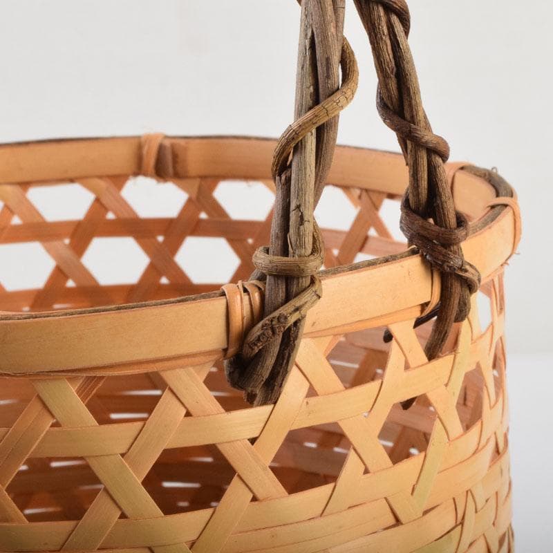 茶道具　竹製　花籠　箱付　N　9205A