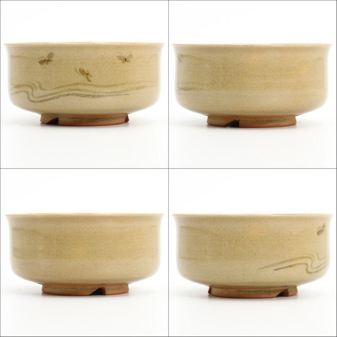 岡本英山作 虫明焼 蛍ノ絵茶碗 桂又三郎書付 茶道具　C255