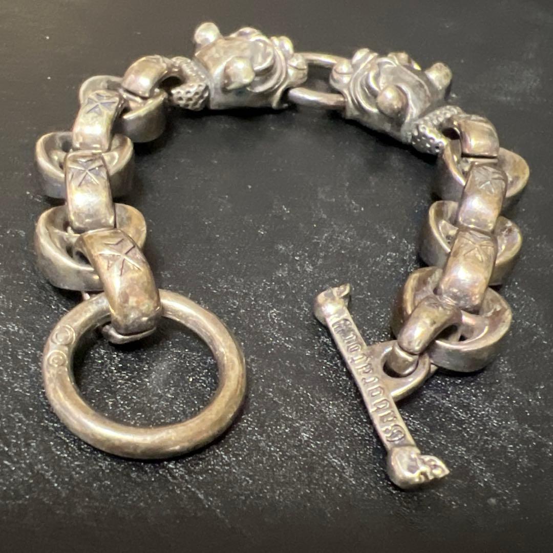 2★ピットブル/ブルドッグ　シルバーブレスレット　ツインヘッド