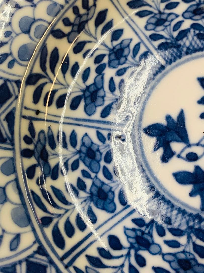 中国清時代染付お皿（銘あり）