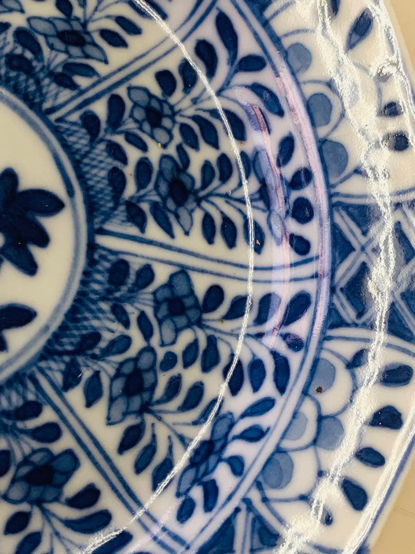 中国清時代染付お皿（銘あり）