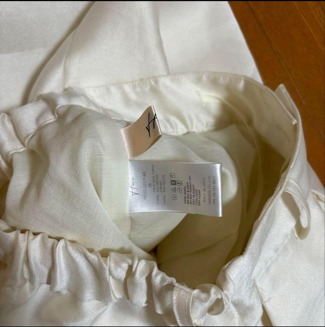 heve ヘイヴ　シアーサテンガウチョパンツ　ホワイト