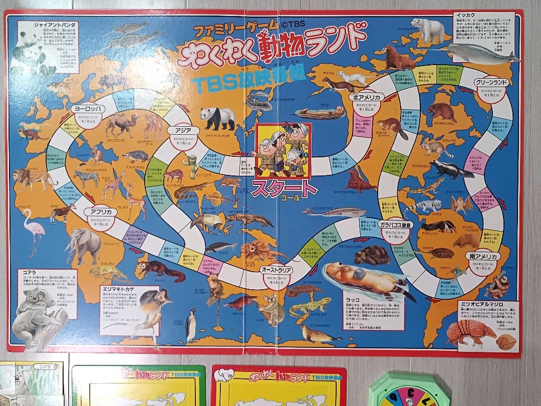 わくわく動物ランド 昭和レトロ ボードゲーム 1984年製 エリマキトカゲ