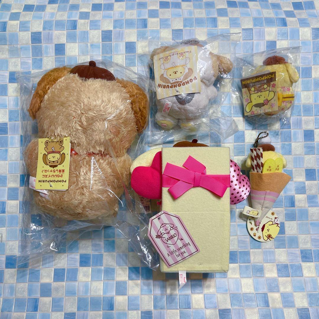 サンリオ　ポムポムプリン　ぬいぐるみ　マスコット　5点セット