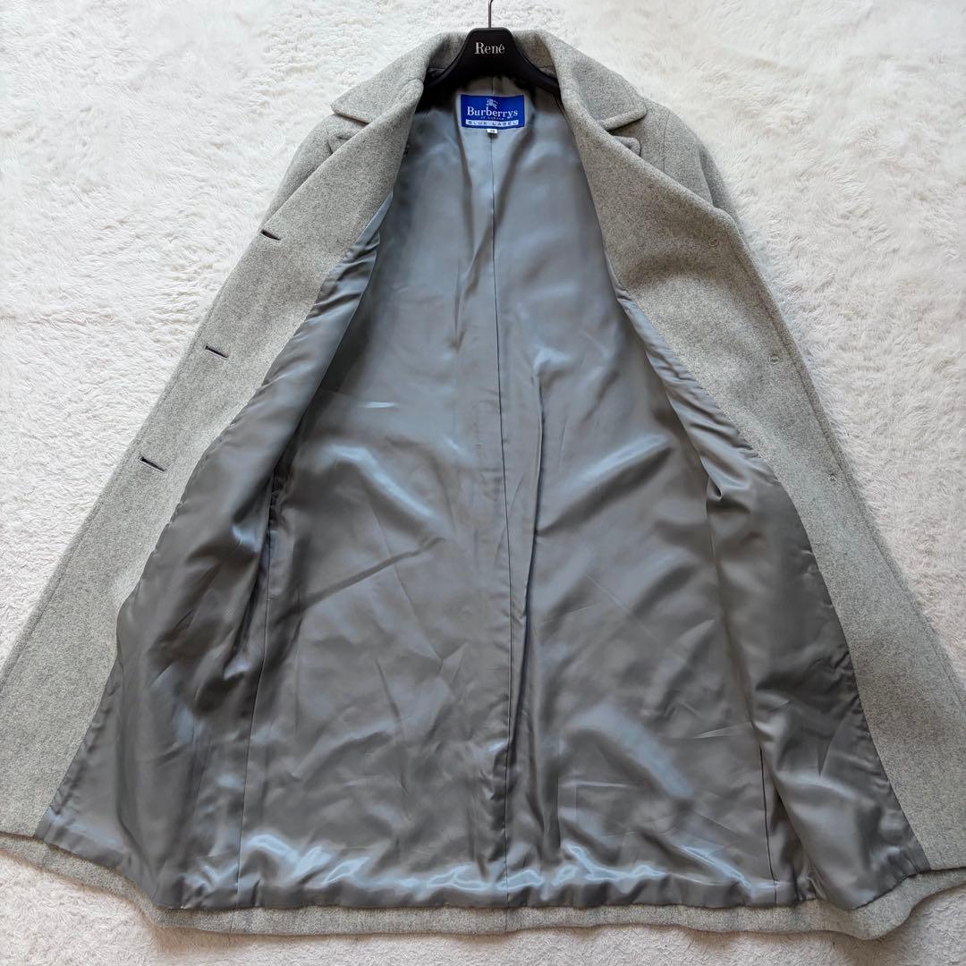 美品✨バーバリーズ チェスターコート ロングコート ウール メルトン グレー M