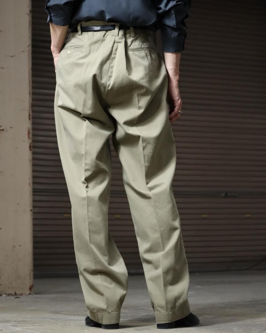 90s ラルフローレン クラシック ワイド チノパン ポロチノ W42 カーキ