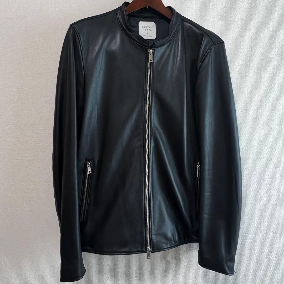 極美品 UNITED TOKYO ラムレザーシングルジャケット サイズ3