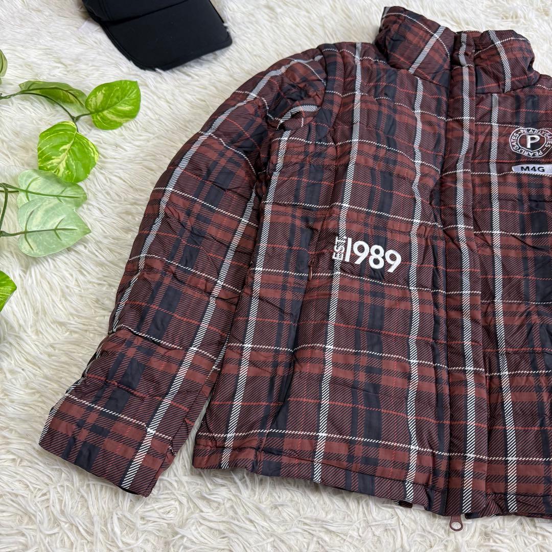 【パーリーゲイツ】美品ダウンジャケットチェック0サイズレディース