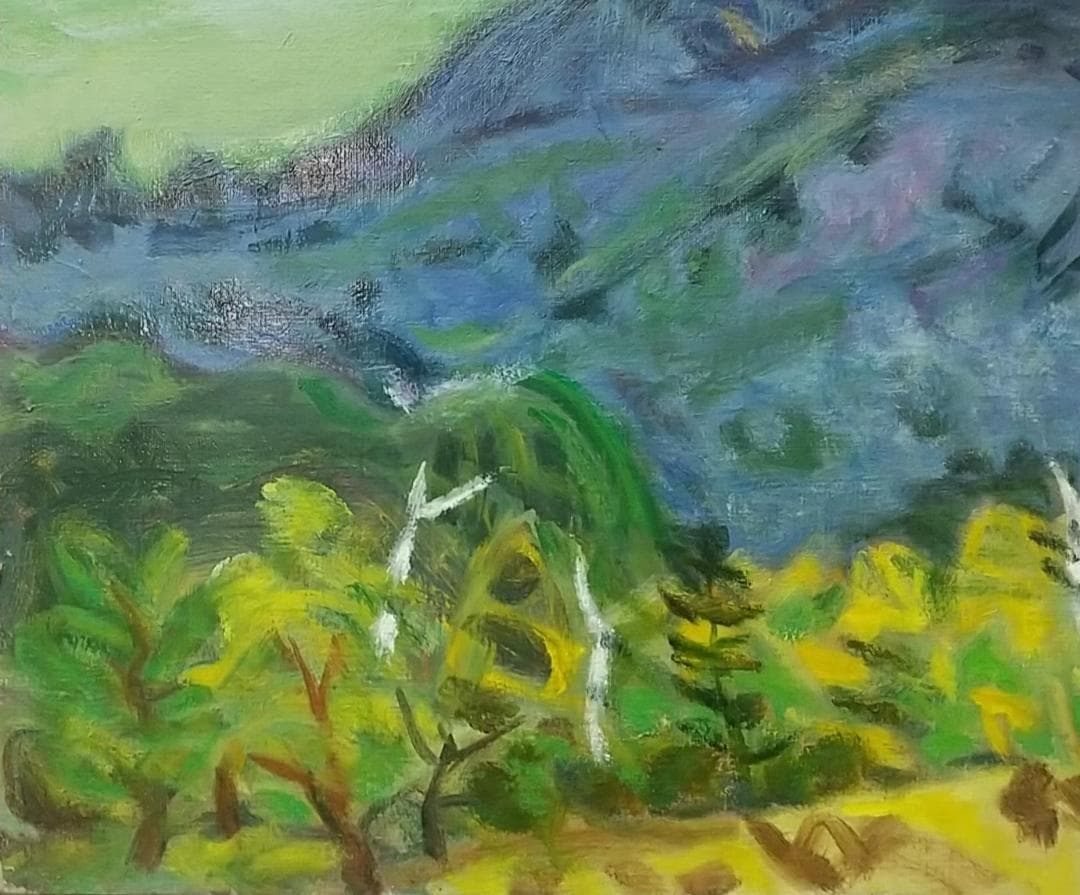 F8 「浅間山」絵画 油絵