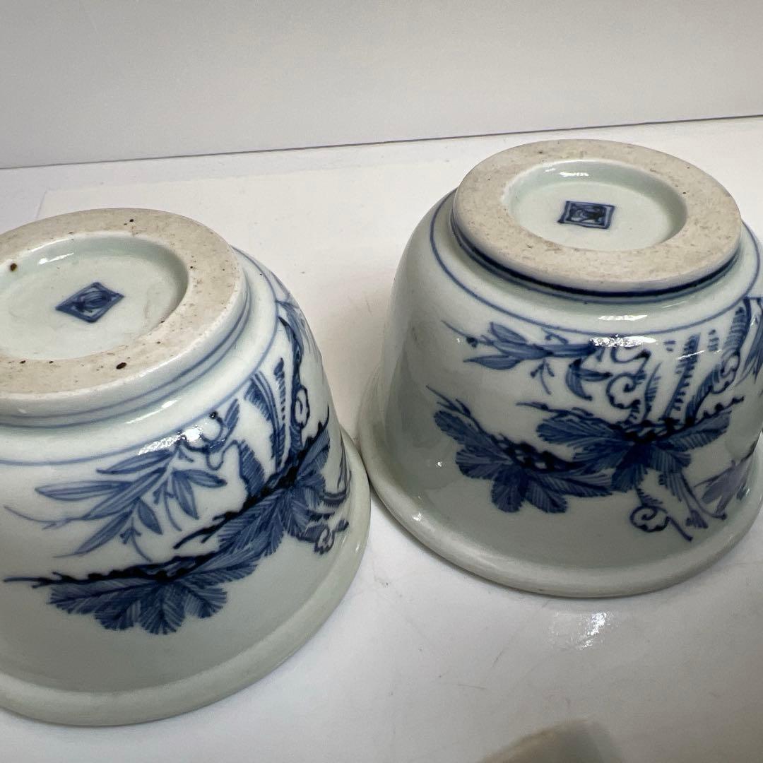 古伊万里　蛸唐草等　染付蕎麦猪口色々16点　東Y7-1224③タエトサ