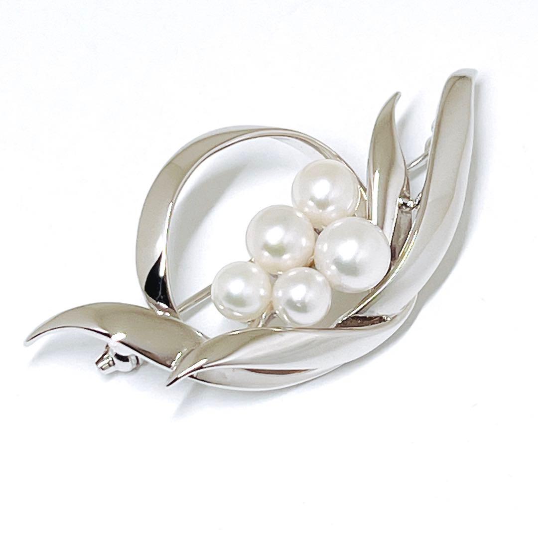 【未使用品級】✨MIKIMOTO まミキモト パール　ブローチ シルバー