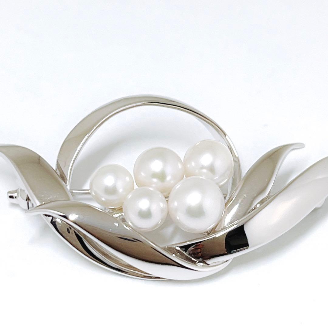 【未使用品級】✨MIKIMOTO まミキモト パール　ブローチ シルバー