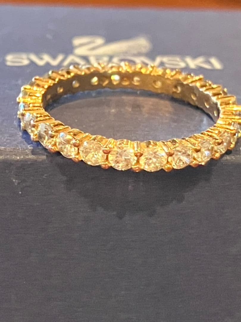 ★SWAROVSKI　スワロフスキーリング【14号】ラインストーン　クリアスワロ