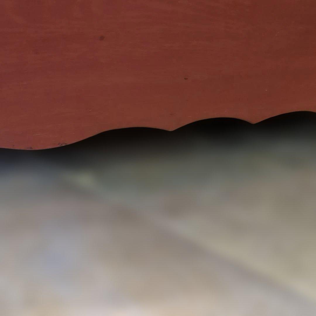 骨董　長火鉢　朱漆　木製　内側銅器　灰　火箸付き　テーブル