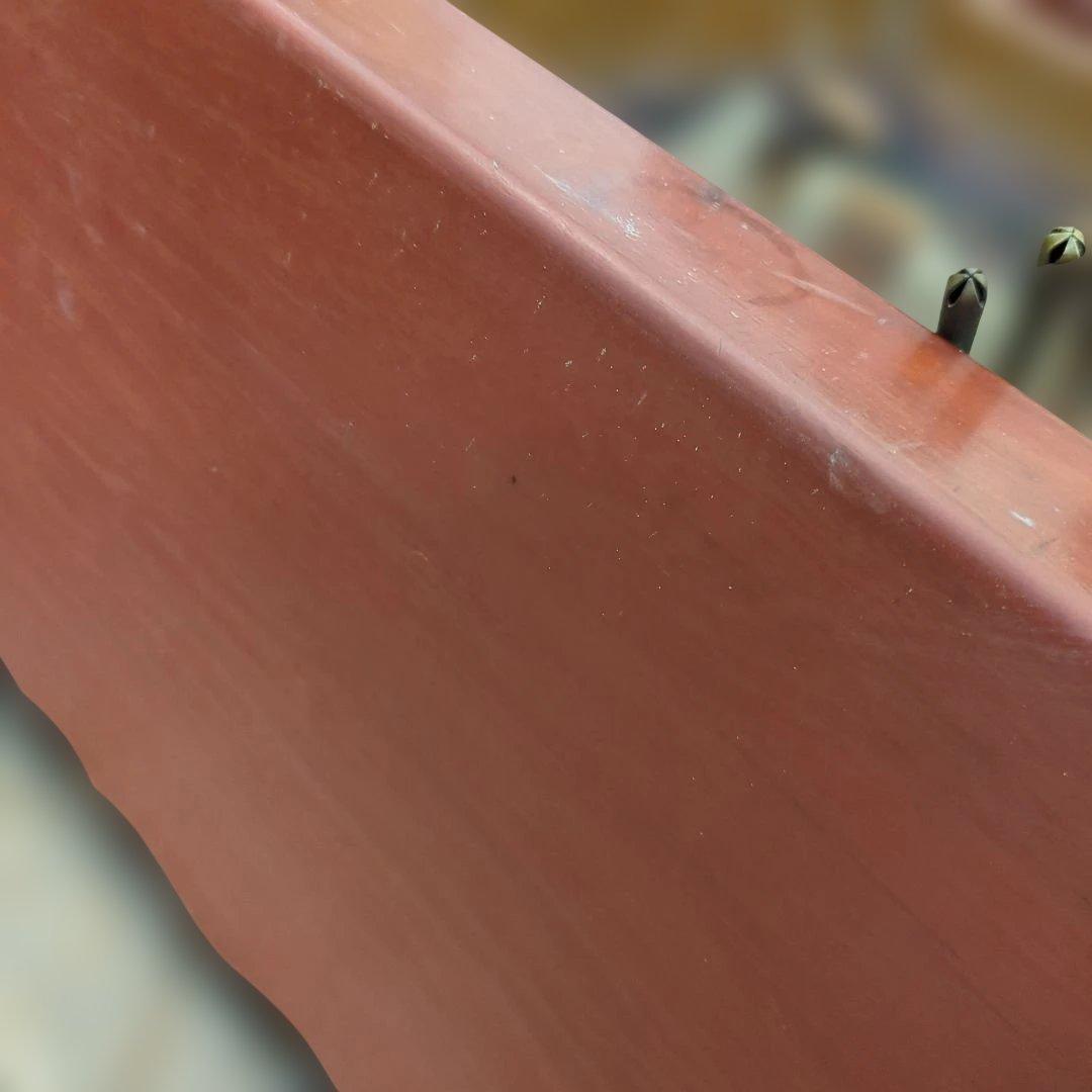 骨董　長火鉢　朱漆　木製　内側銅器　灰　火箸付き　テーブル