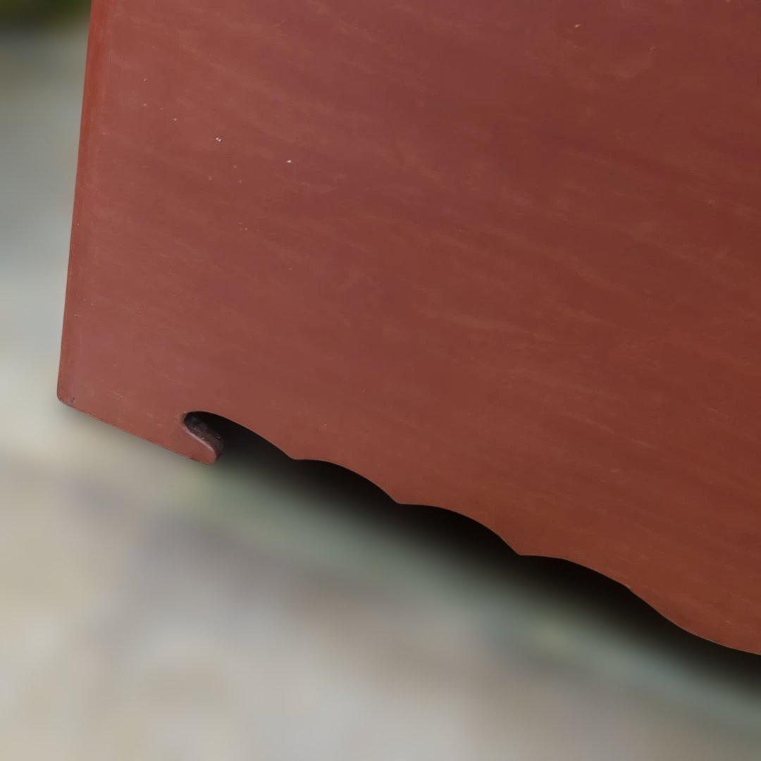 骨董　長火鉢　朱漆　木製　内側銅器　灰　火箸付き　テーブル