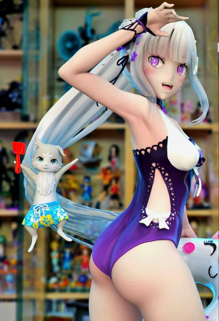 エミリア　リゼロ　ガレージキット　ガレキ　未塗装未組立　1／7スケール