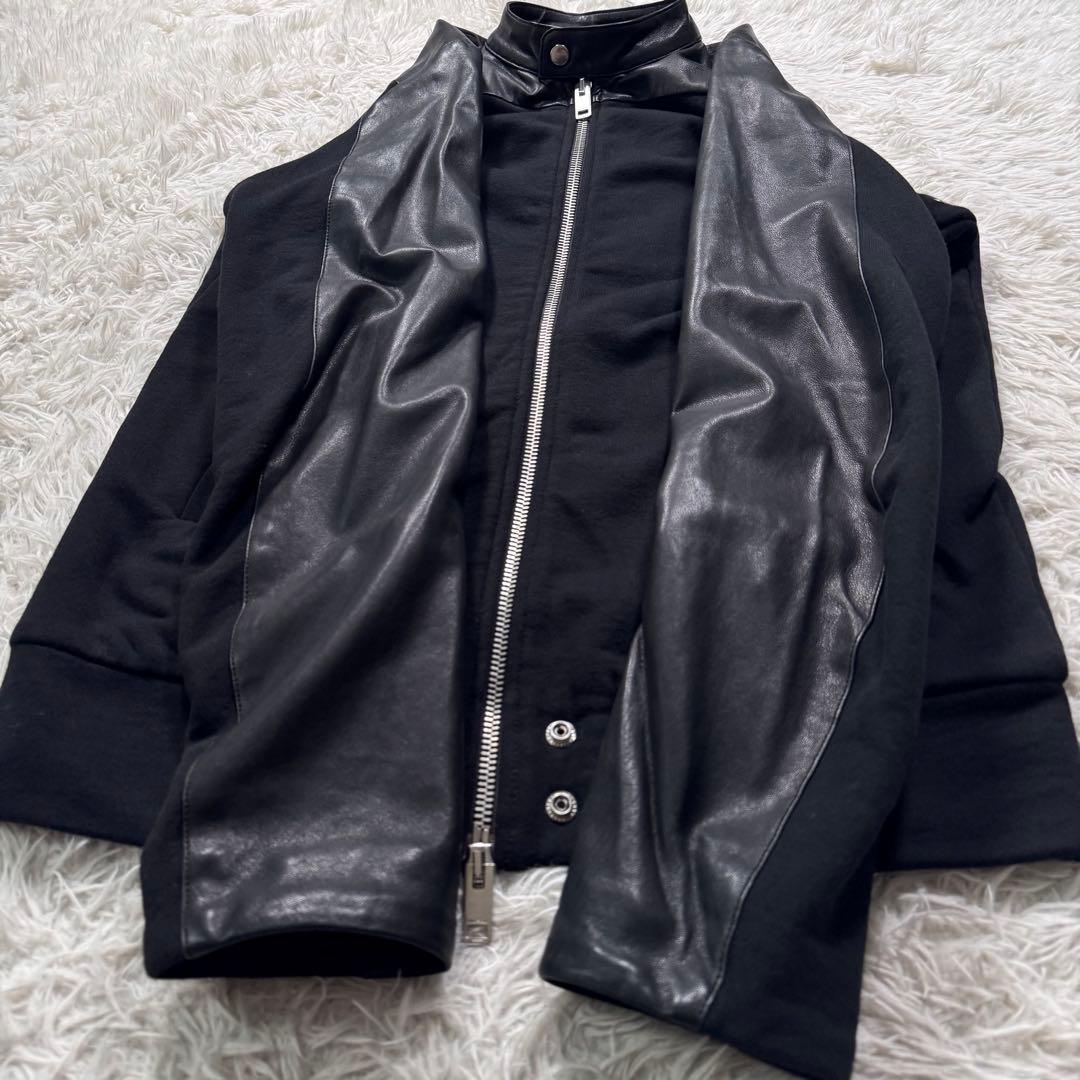 バ*ー様 美品/希少✨DIESEL ライダースジャケット　羊革　切替え　ダブルジ